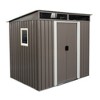 6FT x 5FT Outdoor Metal Storage Shed With Floor Frame Sun Protection Waterproof Storage House With Lockable Sliding Door - 3 of 4