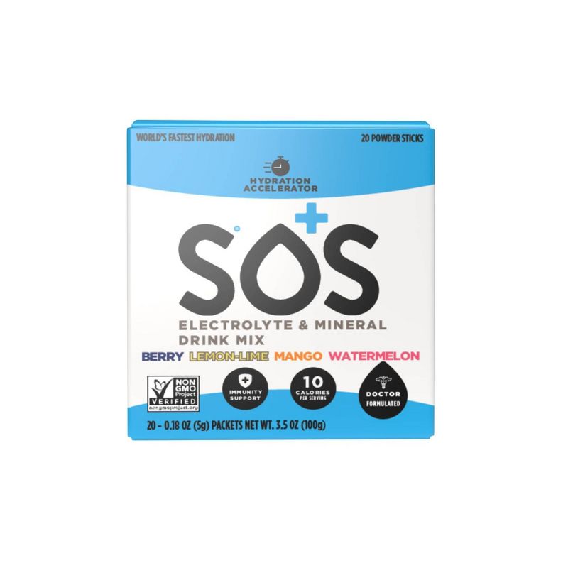 SOS Hydration Electrolyte Drink Mix Variety Pack - 20ct, 3 of 10