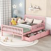 Wood Platform Bed with Guardrails on Both Sides and Two Storage Drawers - 2 of 4
