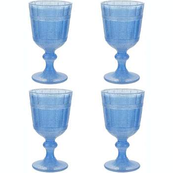 Fairford Vintage Wine Glassware, 8 Oz Colored Water Goblets, Set