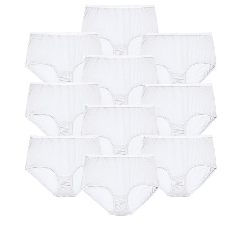Comfort Choice Women's Plus Size Cotton Brief 10-pack - 16, White