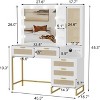 Vanity Benches, Modern Makeup Vanity Desk with Adjustable Mirror, Built in Charging Station, 5 Drawers, Space Saving Dressing Table for Bedrooms - 2 of 4