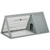 46" Wooden A-Frame Outdoor Rabbit Hutch with Run,Portable Small Animal Cage with Ventilated Wire Enclosure–LAOTIES - 4 of 4