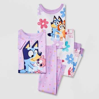 Toddler Girls' 4pc Bluey Snug Fit Pajama Set - Purple