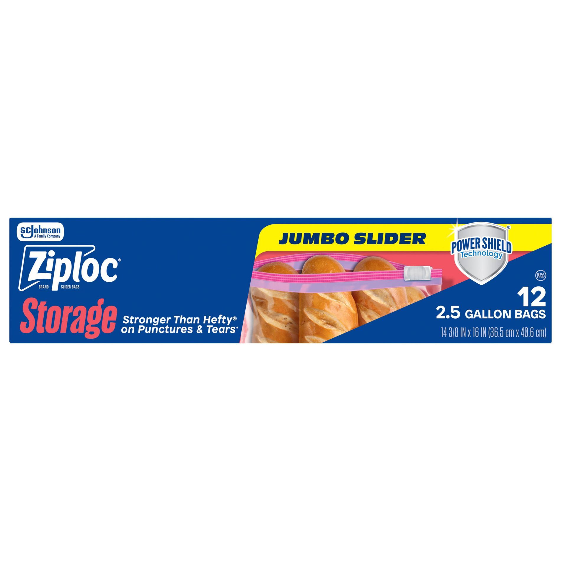 Ziploc Gallon Storage Slider bag - 2.5ct: Clear, Multipurpose, Holds Dried Foods, Snacks