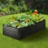 VEVOR Raised Garden Bed, 8 x 4 x 2 ft Galvanized Metal Planter Box with Open Base, for Growing Flowers/Vegetables/Herbs in Backyard/Garden, Dark Gray - 2 of 4
