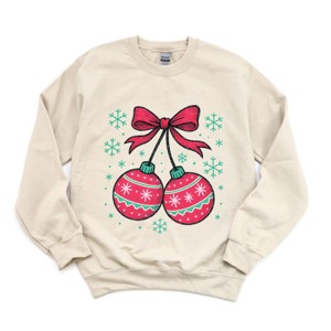 Christmas Ornaments Sketched Snowflakes - Women's Graphic Sweatshirt - 1 of 4