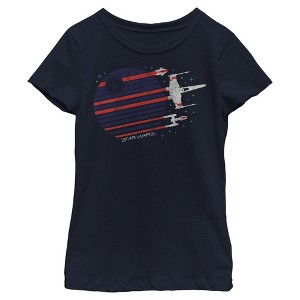 Girls Star Wars Death Star Streaks T Shirt - 1 of 4