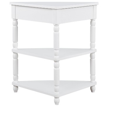 NicBex 33.86''Corner Console Table with Storage Drawer Modern Side Table with 2 Open Shelves for Corner,Small Space