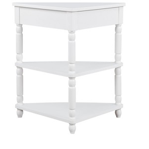 NicBex 33.86''Corner Console Table with Storage Drawer Modern Side Table with 2 Open Shelves for Corner,Small Space - 1 of 4