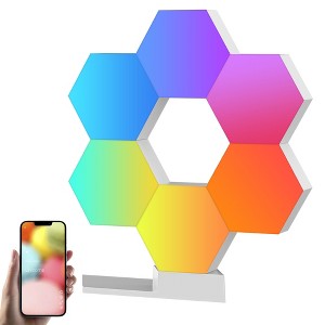 Yescom WiFi Smart LED Light Splicing 6 Blocks & Base Voice Control Home Valentine Decoration Gifts - 1 of 4