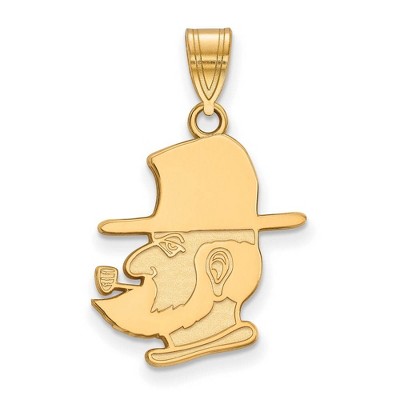 Black Bow Jewelry 14k Yellow Gold Appalachian State Mountaineers NCAA Large Pendant