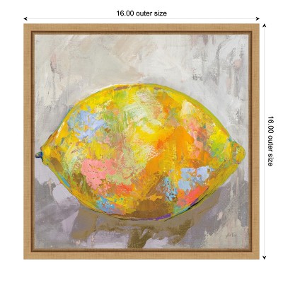 Colorful Abstract Lemon Canvas Wall Art Print