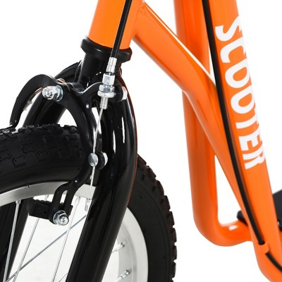 Orange Steel Youth Kick Scooter with Adjustable Handlebar