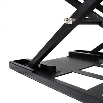 Black Steel 42" Standing Desk Converter with Pneumatic Lift