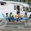 Outdoor Plastic Straw Rug Large Washable Floor Mat Bordered Leaves Waterproof Reversible Rug for Beach Patio Camping Backyard Deck - 2 of 4