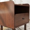 Roundhill Furniture Wyller Dual-tier Storage Nightstand, Side Table, Natural Walnut Finish - 4 of 4
