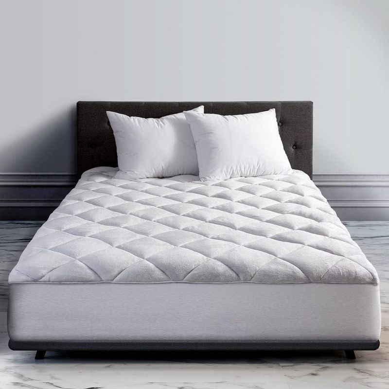 CIRCLESHOME Double Puff Fleece mattress Pad for Cozy and Comfortable Sleep, 1 of 9