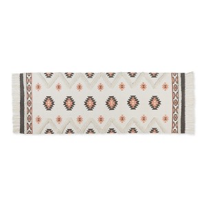 Design Imports Southwestern Textured Fringe - Gray & Blush - 2 Ft 3 In X 6 Ft - 1 of 4