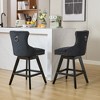 Ridstar Set of 2 Swivel Bar stools-Black - 3 of 4