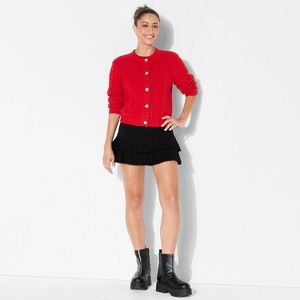 Women's Crewneck Heritage Cable Cardigan - Wild Fable™ - 1 of 3