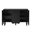 TIRAMISUBEST Cream Minimalist Shoe Cabinet with 5 Wood Legs - Black Mobile Storage for Entryway or Office - 2 of 4