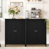 USIKEY Storage Cabinet with 2 Doors & Adjustable Shelf, Bathroom Cabinet, Armoire de Rangement for Living Room, Entryway, Home Office, Black - 4 of 4