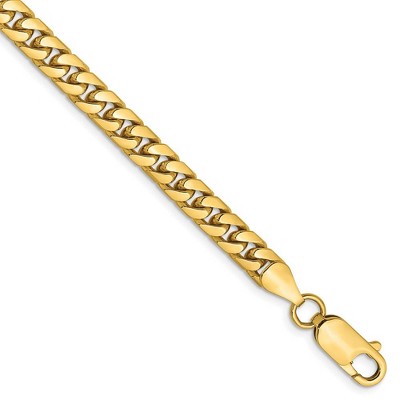 Black Bow Jewelry 5mm, 14k Yellow Gold, Solid Miami Cuban (Curb) Chain Bracelet