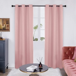 Deconovo Solid Thermal Room Darkening Curtain Panel – 42" Wide Short Lengths (63"/84"/95") - 1 of 4