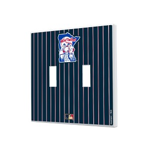 MLB Cooperstown Central Teams Pinstripe Hidden-Screw Light Switch Plate for Double Toggle - 1 of 4