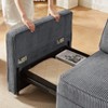 Kumasinova Retractable 3 Seater Sofa,Corduroy Couch with Side Pockets,Wheels,Couches for Living Room,Apartment,Office - 4 of 4