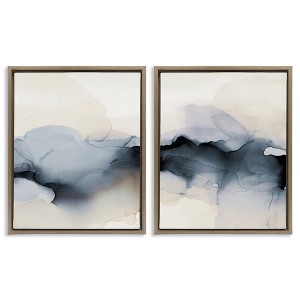 Stupell Industries Mysterious Abstract Obscure Watercolor 2pc Floating Frame Art Set - 1 of 4