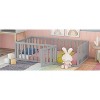 Twin Size Wood Floor Bed Frame with Fence and Door White - 3 of 4