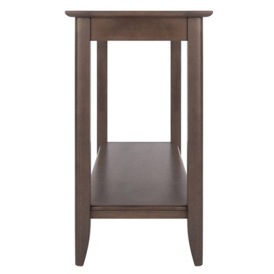 Oyster Gray Medium Wood Console Table with Storage