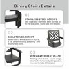 ORRD Set of 2 HDPE Outdoor Dining Chairs, Weather-Resistant Patio & Garden Chairs, Grey Porch Chairs - 4 of 4