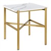 Gold Side Table with Faux Marble Top - Henn&Hart - 3 of 4