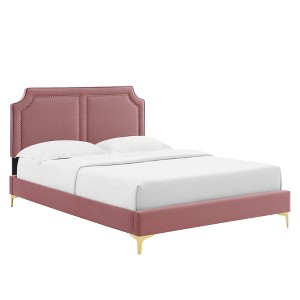 Modway Novi Performance Velvet Twin Bed - 1 of 4