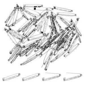 Unique Bargains Durable Multipurpose Iron Badge Brooch Pin Backs Safety Clasp 60 Pcs - 1 of 4