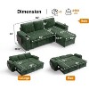 Vipbear 85" Modular Sectional Sleeper Sofa with Pull Out Bed, 3 Seat Plush Corduroy L Shaped Couch , Tool Free Assembly - 2 of 4
