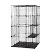 Munora 3-Tier Wire Cat Cage, 42"x42"x72" with Platforms, Ladders, and Doors (Black) - 2 of 4
