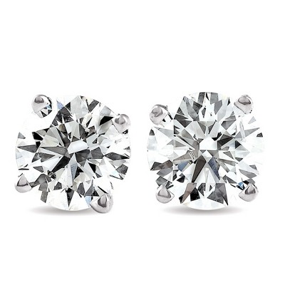 Pompeii3 1/4 Ct Diamond Screw Back Studs 14k White Gold Lab Created Eco Friendly