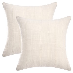 REGALWOVEN Linen Fade-Resistant Soft Solid Minimalist Neutral Throw Pillow Covers 2 Pcs - 1 of 4