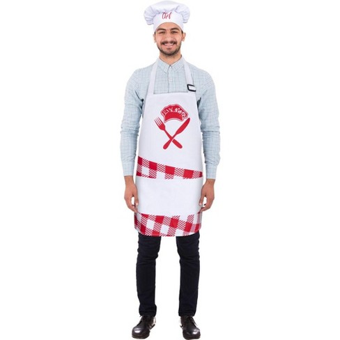 Seeing Red Chef Hat & Apron Adult Costume Kit : Target