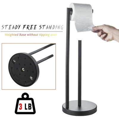 Matte Black Stainless Steel Free Standing Toilet Paper Holder