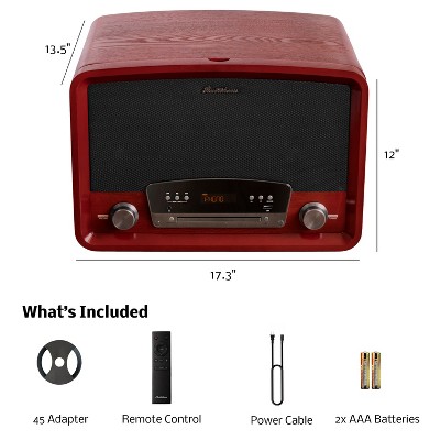 Electrohome Cherry Wood 7-in-1 Vintage Record Player Stereo System