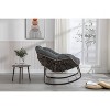 LOVMOR Outdoor Patio Rocking Chair with Padded Cushion, Oversized Papasan Chair, Rattan Wicker Egg Chairs Rocker for Front Porch Living Room Bedroom - 4 of 4