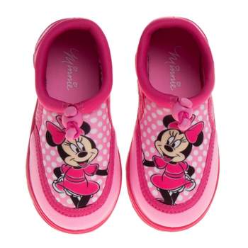 Disney Minnie Mouse Water Shoes - Pool Aqua Socks for Kids- Sandals Princess Bungee Waterproof Beach Slides Slip-on Quick Dry (Toddler/Little Kid)