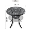 Gulches Patio Dining Tables - Elegant Black Round Table with Umbrella Hole - 3 of 4
