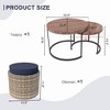 YARDSIGHT Round Coffee Table with Cotton-Cushioned Rattan Footrest & Iron Plate Heat-Transfer Printed Tabletop - 2 of 4