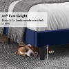 Allewie Bed Platform Frame/Velvet Upholstered Bed Frame with Vertical Channel Tufted Headboard/Strong Wooden Slats/Box Spring Optional - 3 of 4